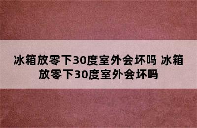 冰箱放零下30度室外会坏吗 冰箱放零下30度室外会坏吗